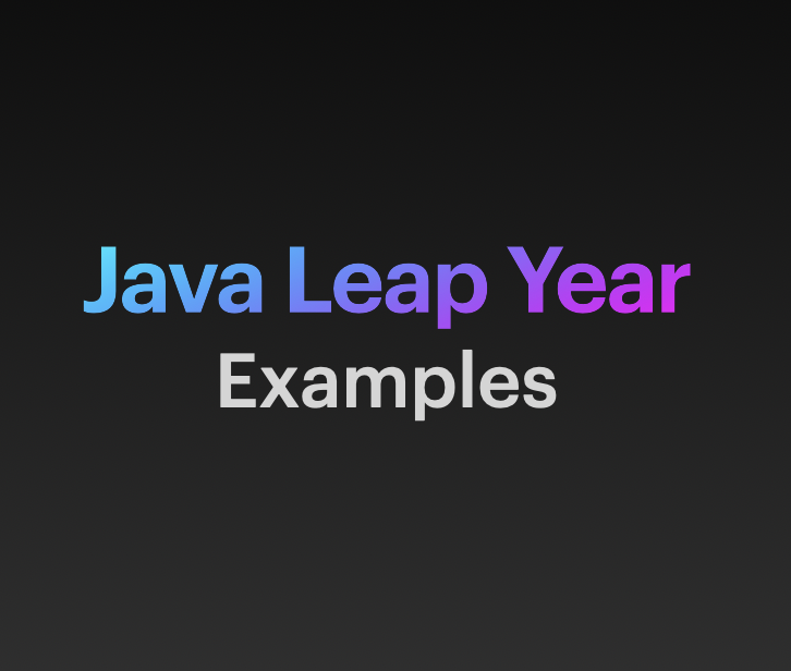 Java Leap year Examples